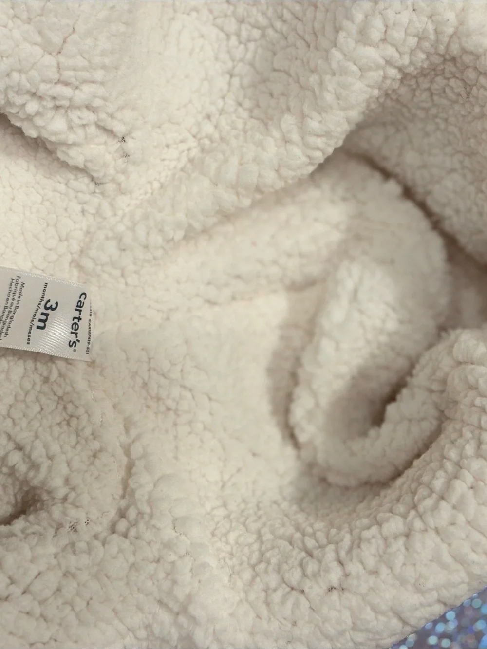 Carter's Dusty Pink Knit Hooded Jacket with Cream Sherpa Lining